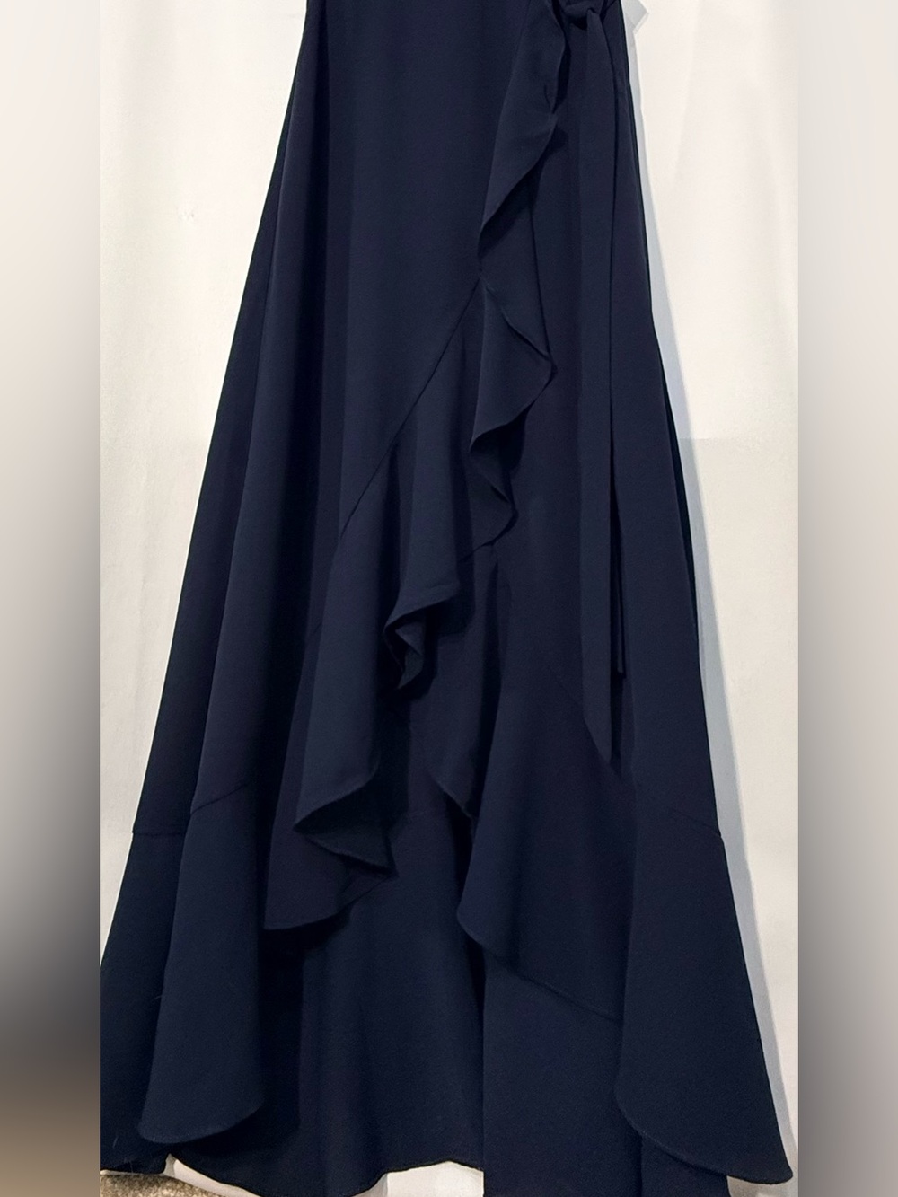Altar’d State Navy Blue Cold Shoulder Ruffle Wrap Maxi Dress Small